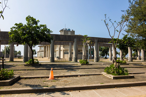 the exterior of the main governmental Central Postal and  communication building in Tripoli, Libya