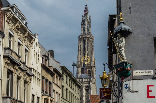 Antwerp, Belgium - August 22, 2013: Urban landscape, architecture in the city of Antwerp, Flanders, Belgium