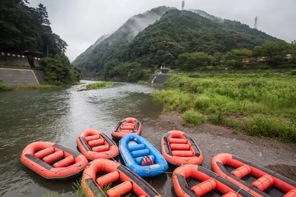 Holiday in Japan - Summer Autumn Transit in Romantic Scenic Train, Kyoto view of river and mountain