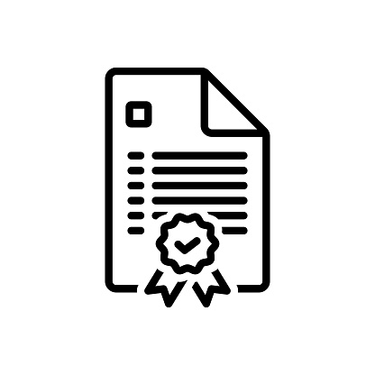 Icon for declaration, announcement, proclamation, annunciation, certificate, message, batch, file, essay