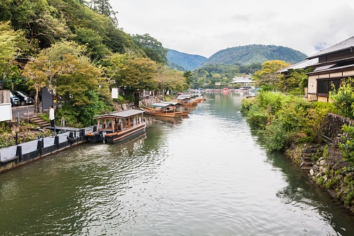 Tránsito de otoño de verano en el río Kamo, Kioto photo