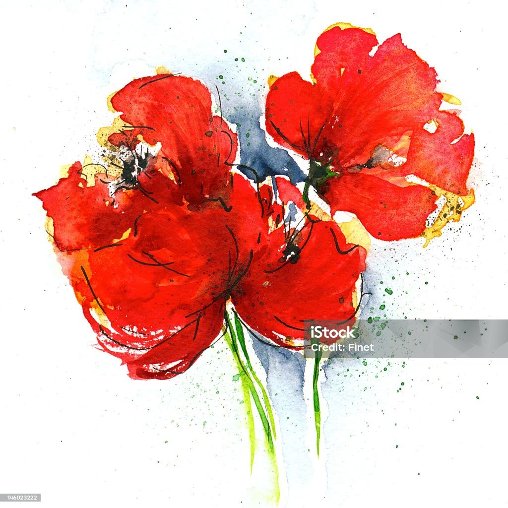 Abstrait fleur aquarelle illustration - Illustration de Abstrait libre de droits