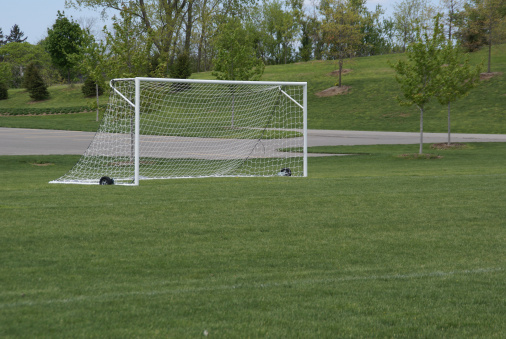 Public soccer field net