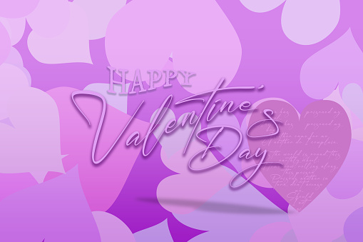 Illustration of Dia de San Valentin or Valentine's Day. Soft pink, pastel colors and hearts. Space for text.