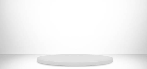istock Product presentation, gray stage or podium to present product on studio background, 3D render 1460242716