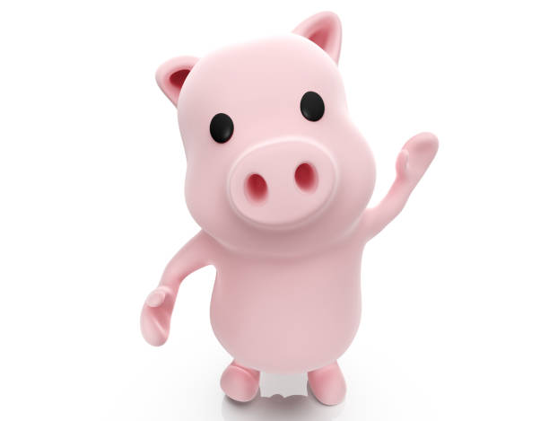 istock 3d render of Pig saying goodbye on white background 1460243948