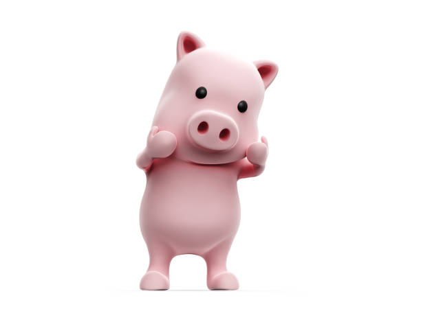 istock 3d render of Pig with sad expression on white background 1460243961