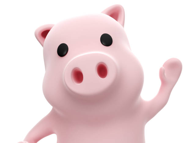 istock 3d render of Pig saying goodbye on white background 1460243975
