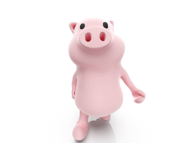 istock 3d render of pig walking on white background 1460244038