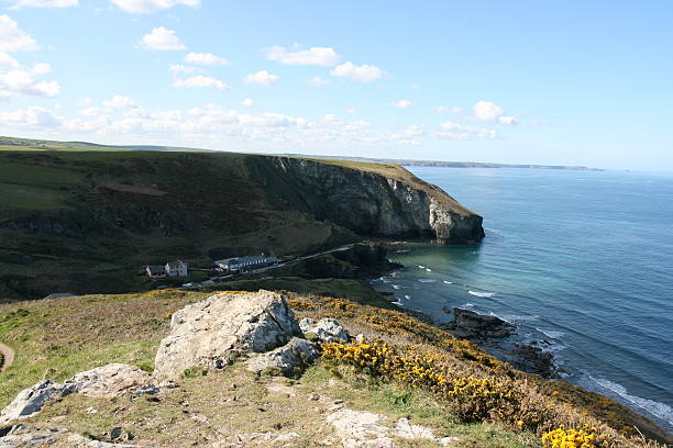 Cornish Costa (Tintagel - fotografia de stock