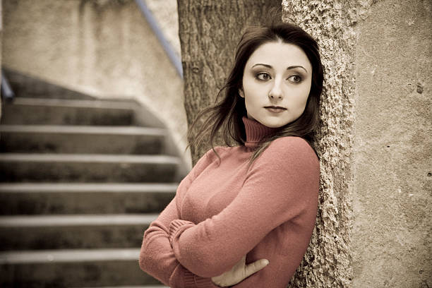 girl at the wall