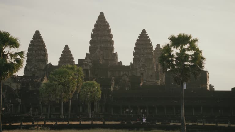 Angkor Wat Siem Reap Sunrise and Reflection on Lake Water Surface