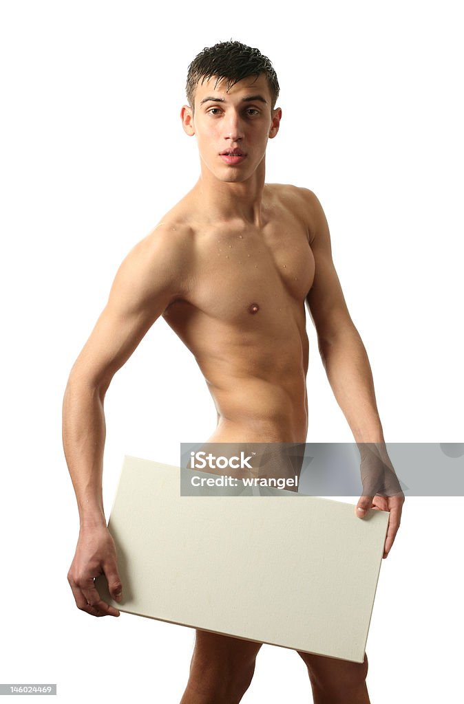 Homem Musculoso outdoor em branco, com espaço para texto - Foto de stock de Academia de ginástica royalty-free