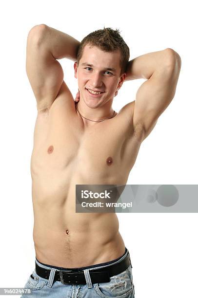 Tensión Muscular Man Foto de stock y más banco de imágenes de Desnudo - Desnudo, Estirándose, Hombres