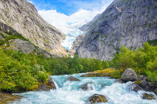 Briksdalsbreen is one of the arms of the Jostedalsbreen glacier, Sogn og Fjordane county, Norway