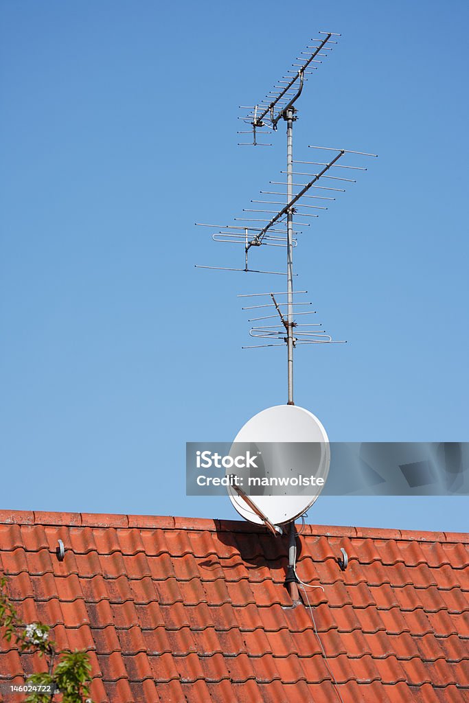 satellite dish (XXL) satellite dish Antenna - Aerial Stock Photo