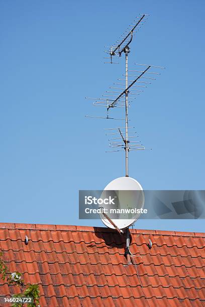 Satellite Dish Stock Photo - Download Image Now - Antenna - Aerial, Architecture, Blue