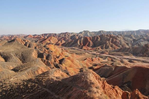 istock beautiful mountain contours when in Zhangye 1460248028