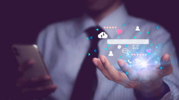 istock Businessman touching smartphone with open e-mail, receiving business e-mail news alerts Advertising by sending and customer messaging. online digital technology direct selling business, reminder. 1460248945