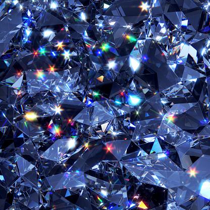 abstract blue background of crystal refractions