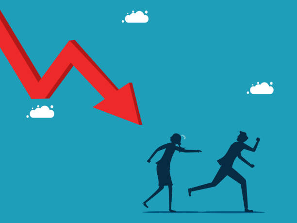 istock Businessman running away from crisis. Escaping from a crisis. vector illustration eps 1460255815