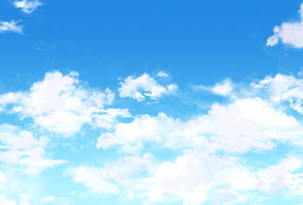 красивое голубое небо и облака - beauty in nature blue cloud cloudscape stock illustrations