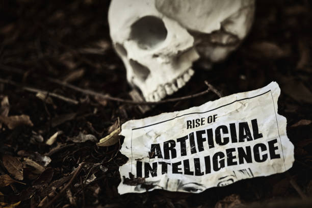istock AI apocalypse: human skull with old newspaper headline about Rise of Artificial Intelligence 1460258208