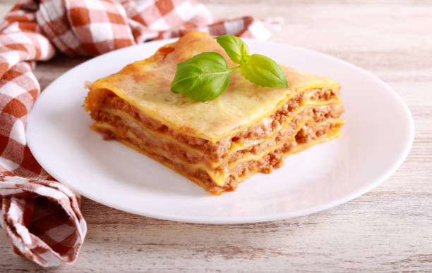 istock Slice of fresh lasagne 1460258702