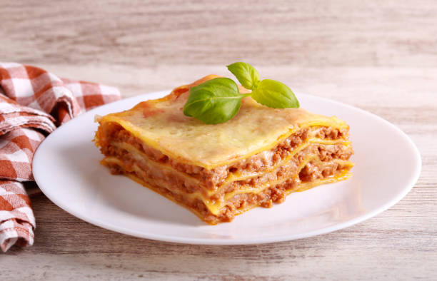 istock Slice of fresh lasagne 1460258752