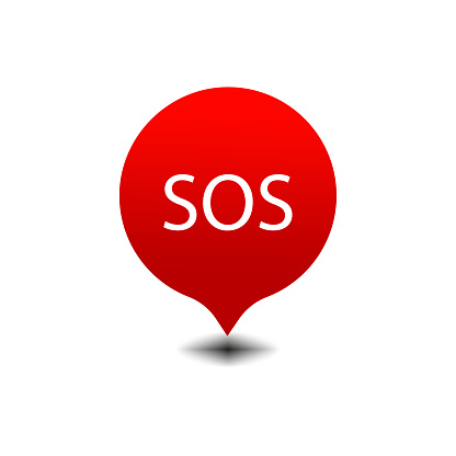 Sos red message. Safety internet technology. Vector illustration. EPS 10.