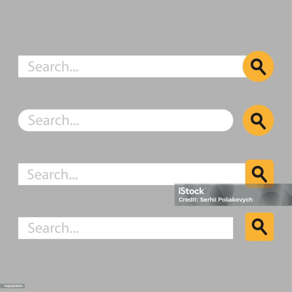 Flat Search Bar For Web Computer Interface Vector Illustration Stock ...