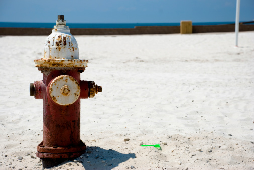 Old rusty Fire Hydrant on the beach