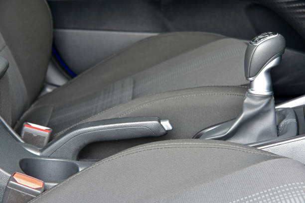 istock Manual gear shift and handbrake inside the passenger car 1460264472