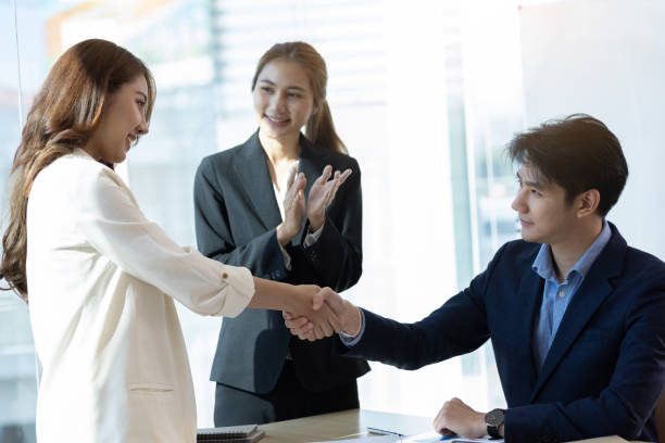 istock Handshake, Business partners meeting discussing cooperation agreements on business projects. Collaboration of people in the organization. 1460266066