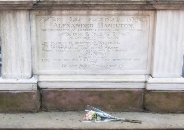 alexander hamilton headstone Trinity Church NYC stock photo