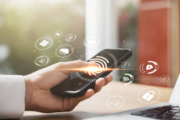 istock Security of future technology and Cybernetics on the Internet, finger scanning allows access to security and identification of big Data businesses, bank and Cloud Computers. 1460266618
