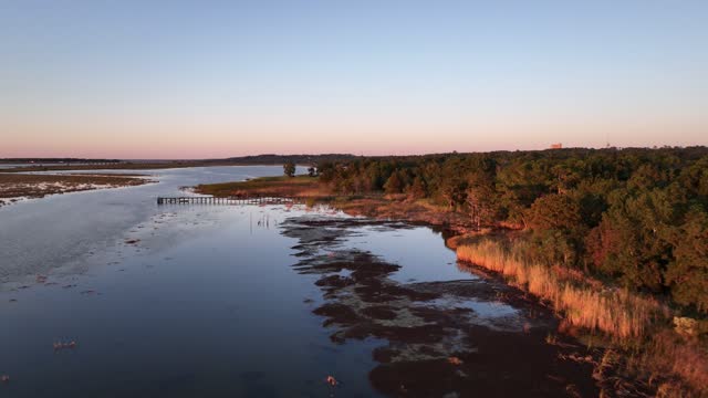 Droning along the marsh near Daphne, Alabama on Mobile Bay