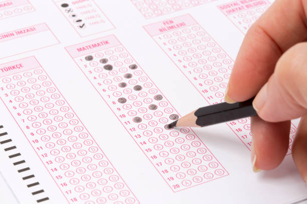 istock Exam system and education concepts. Turkish assessment and evaluation exam answer form. 1460272118
