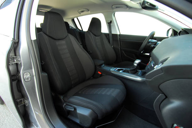 Front seats of a passenger car Front car seats, part of a passenger car. The seat where the co-driver sits. empty baby seat stock pictures, royalty-free photos & images