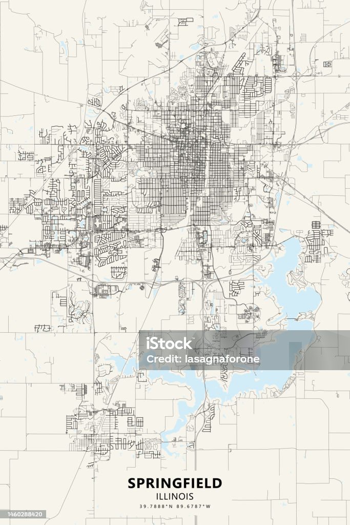 Spring Bay Il Map Springfield Illinois Usa Vector Map Stock Illustration - Download Image ...