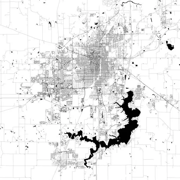 Vector illustration of Springfield, Illinois, USA Vector Map
