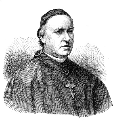 Engraving portrait of EugÃ¨ne Amable Jean Claude Lachat, bishop of Basel (1819-1886)