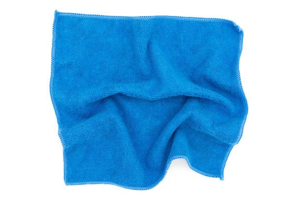 istock Blue microfiber cleaning towel isolated on white background 1460288537