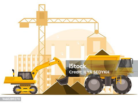 istock Construction machinery at construction site 1460289270