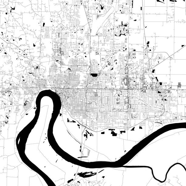 Evansville, Indiana, USA Vector Map Topographic / Road map of Evansville, Indiana, USA. Map data is public domain via census.gov. All maps are layered and easy to edit. Roads are editable stroke. evansville indiana stock illustrations