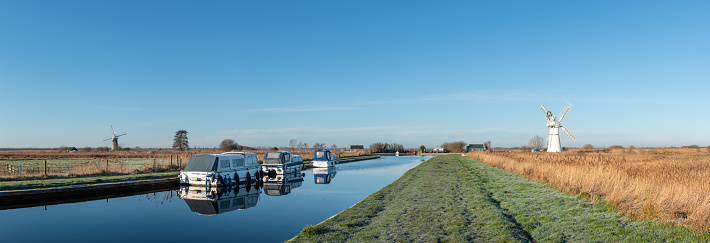 Thurne windmill and staithe pano. Thurne, February 2019 Norfolk Broads