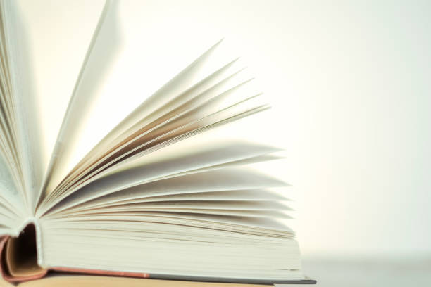 istock Reading books.Open blank books on a light background.stack of books on a wooden table. 1460295929