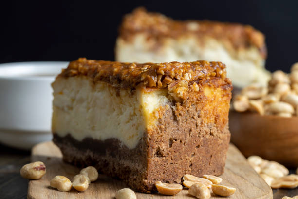istock Cheesecake made of soft fresh cheese and peanuts 1460297530