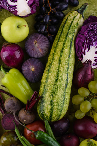 istock Green and purple vegetables. Harvest concept 1460306153