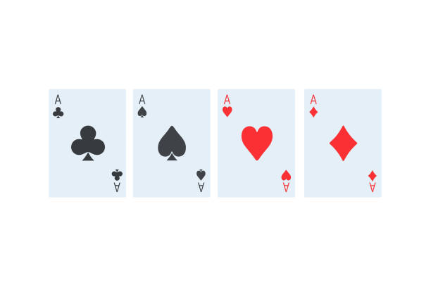 istock Set of playing cards aces isolated on white background. Top view. 3d render 1460306524